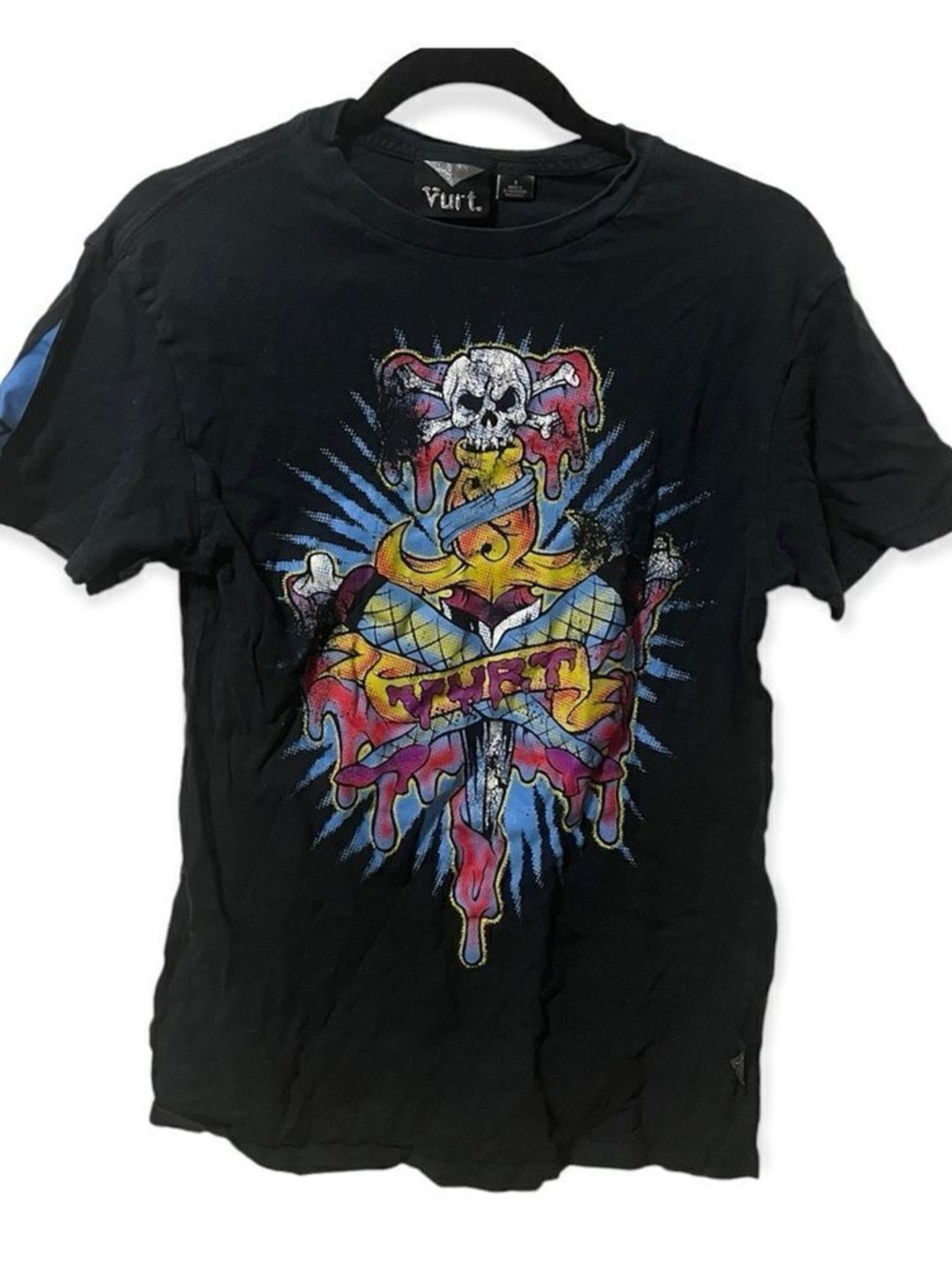 Black Graphic Skull & Dagger Tee - Men's Black Shirt